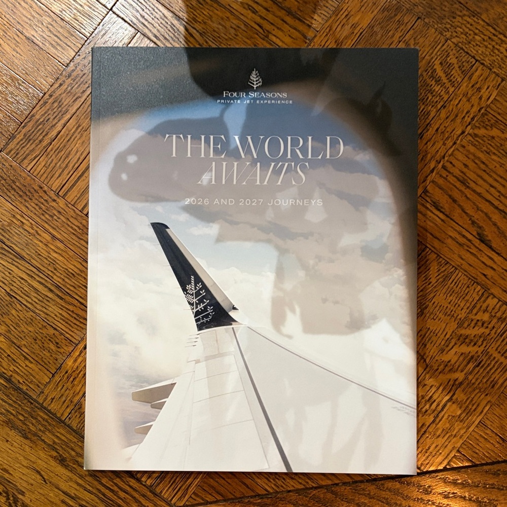 Four Seasons 'The World Awaits' White & Blue Travel Brochure